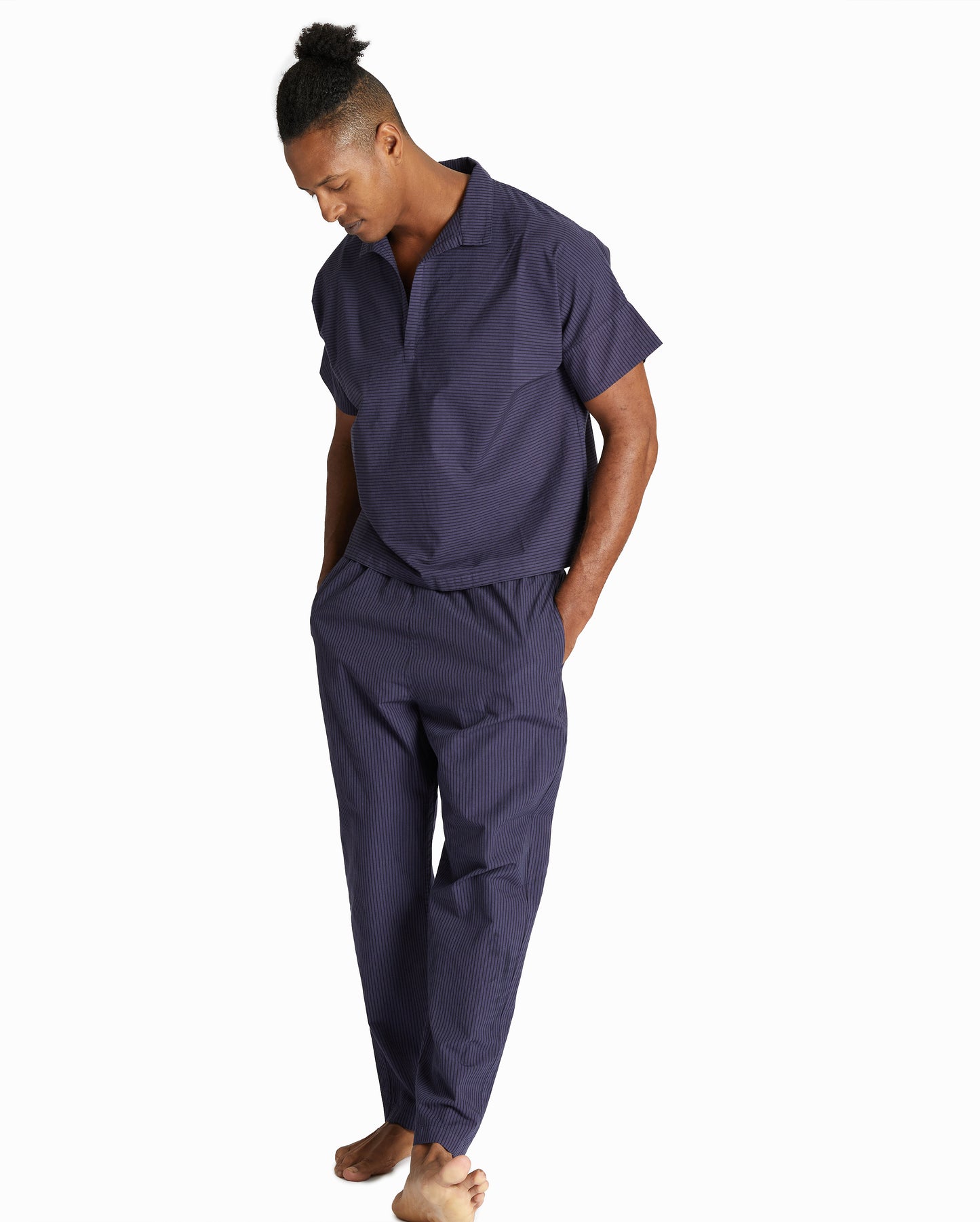 Strausii Pant - Midnight - Pencil Stripe