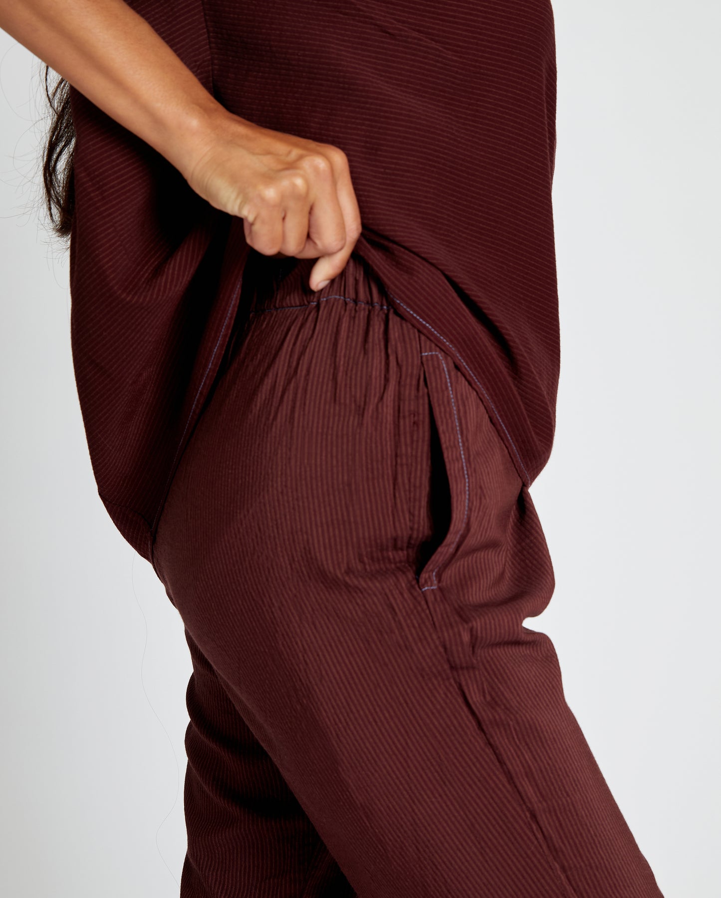 Strausii Pant - Mulberry - Ottoman Stripe