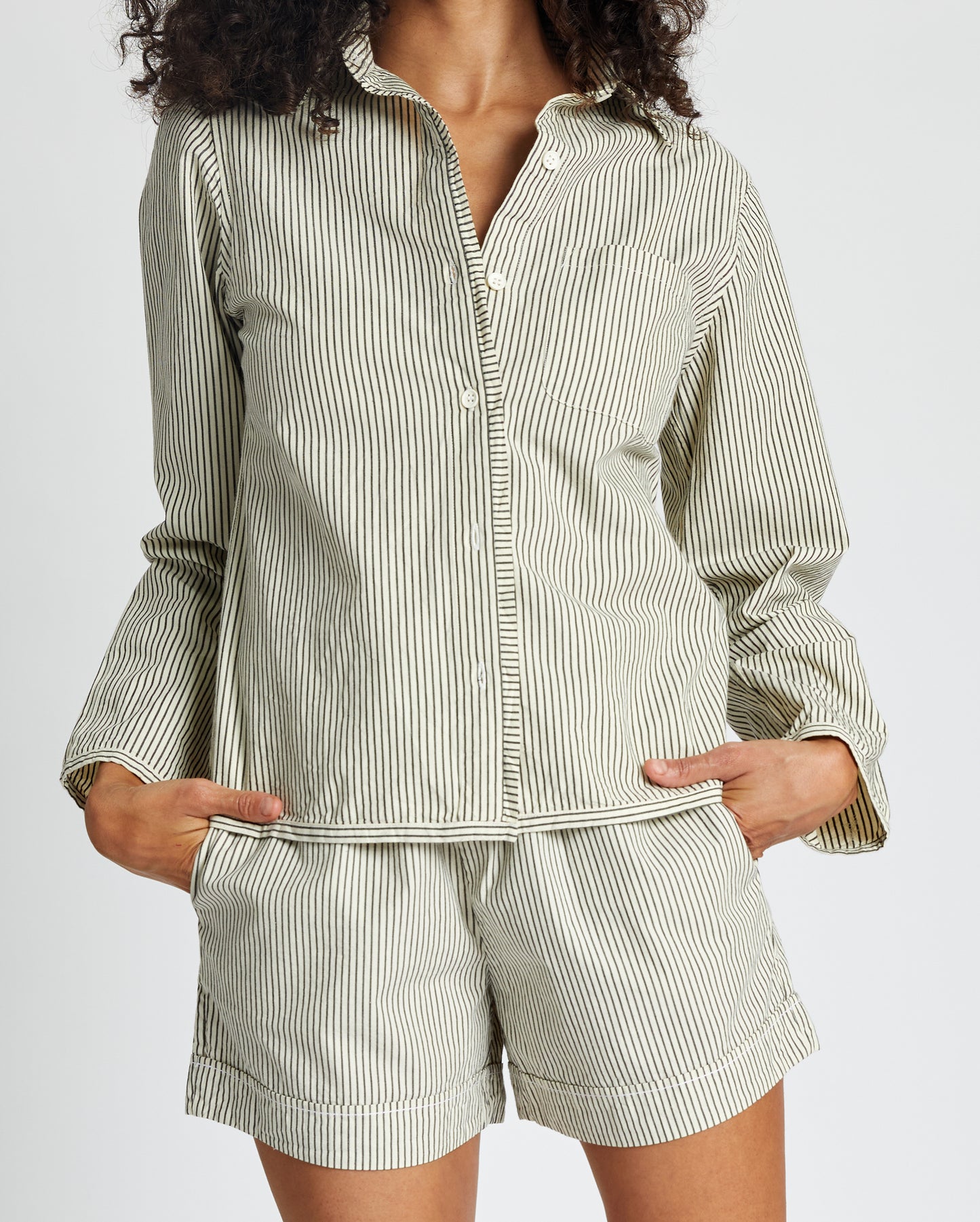 Hawthorn Short - Natural - Pencil Stripe