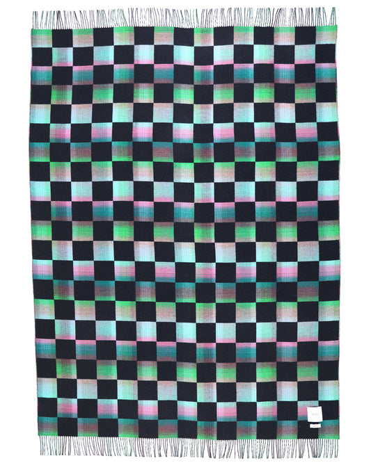 Ama Throw- Midnight - Check Wool
