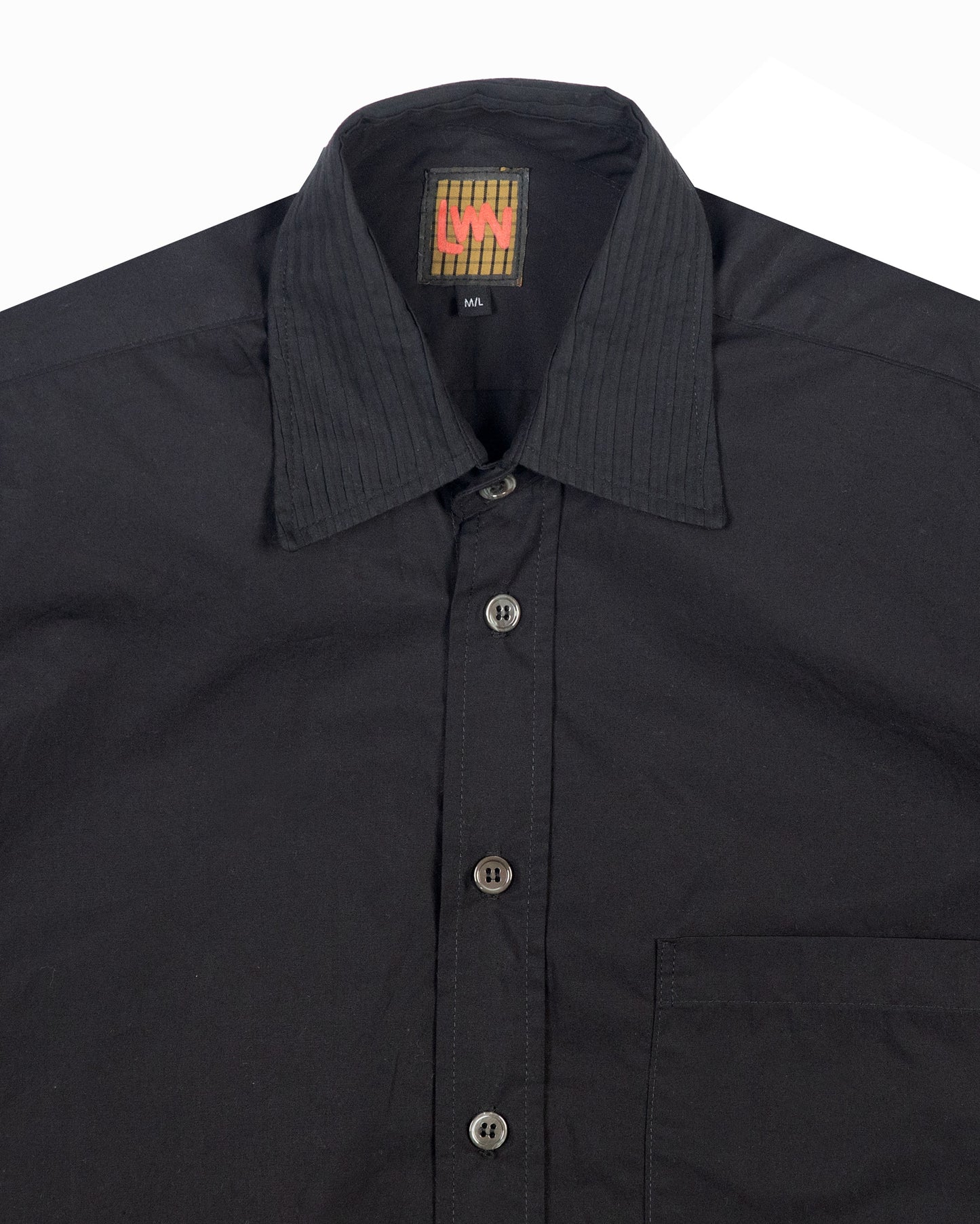Ash Shirt - Black Pleat - Poplin