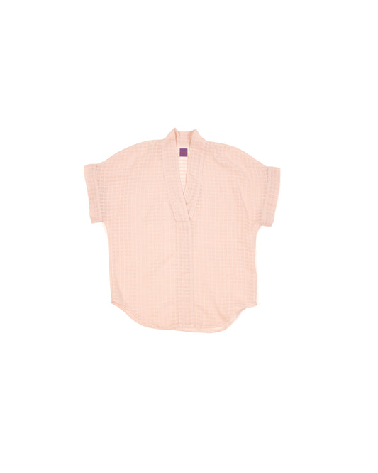 Calla Top - Carnation - Grid Voile