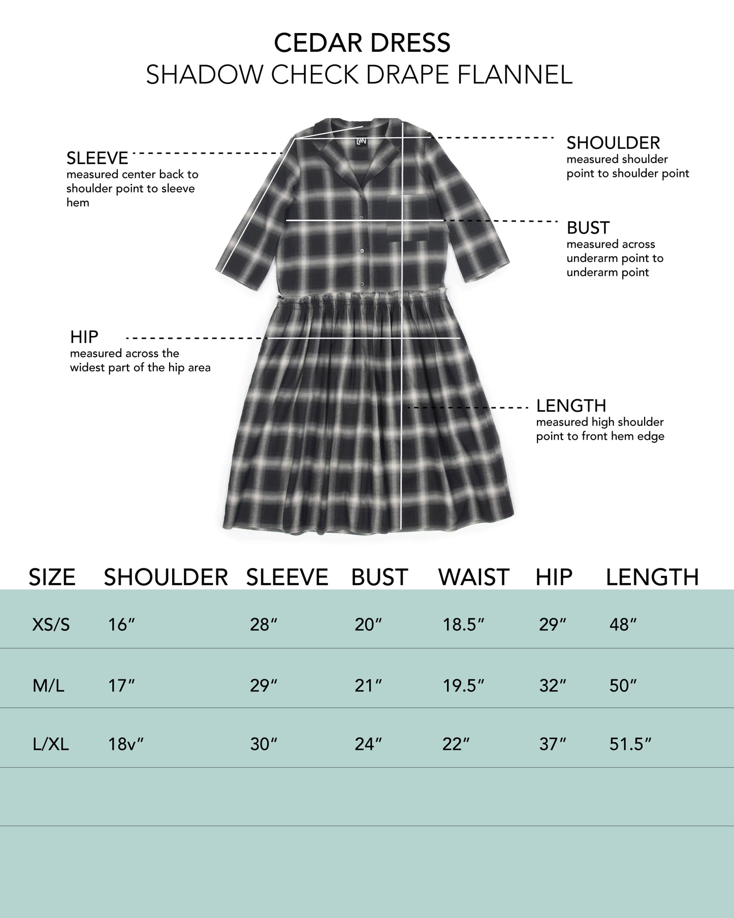 Cedar Dress - Shadow Check - Drape Flannel