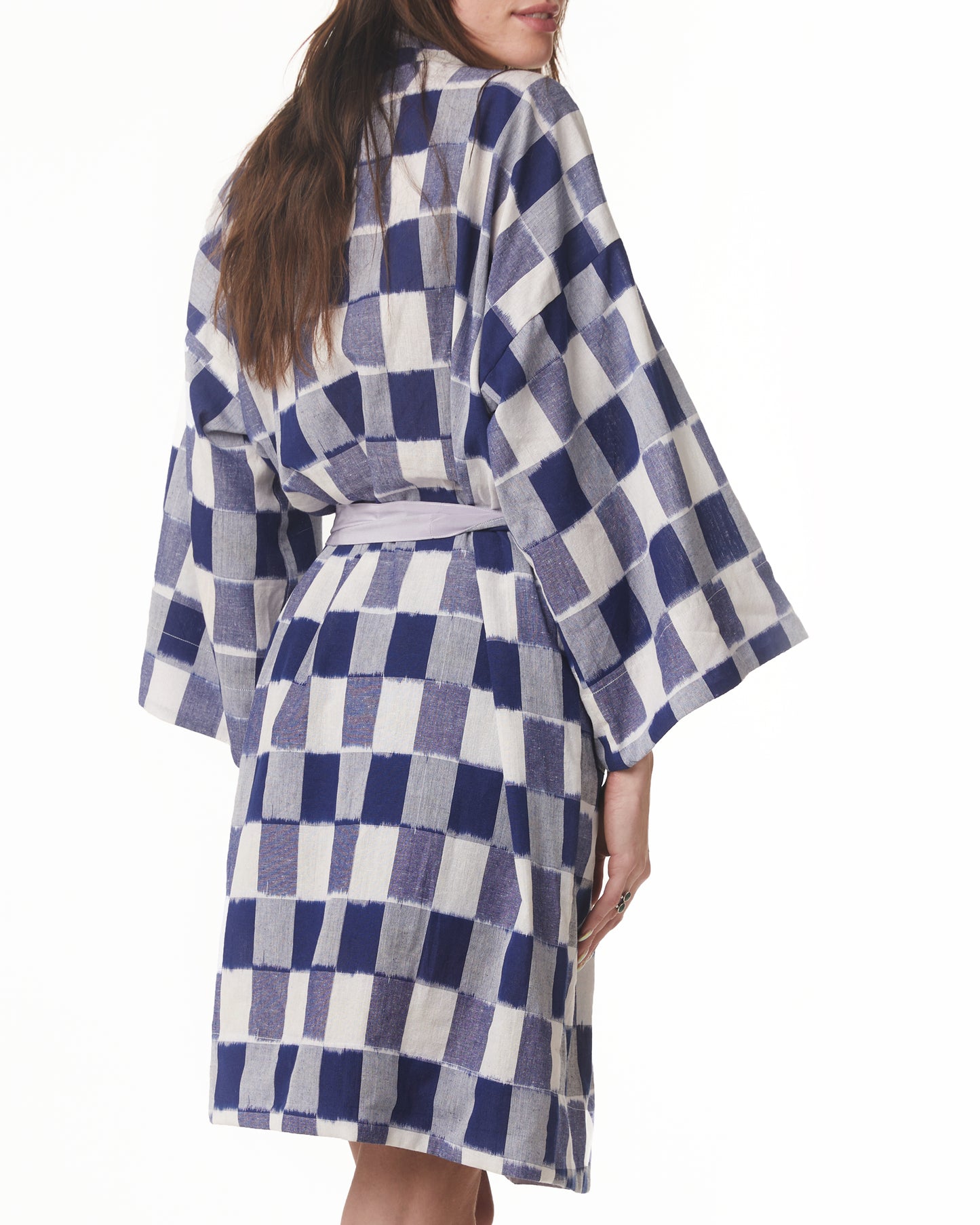 Neri Robe - Lapis - Ikat Check