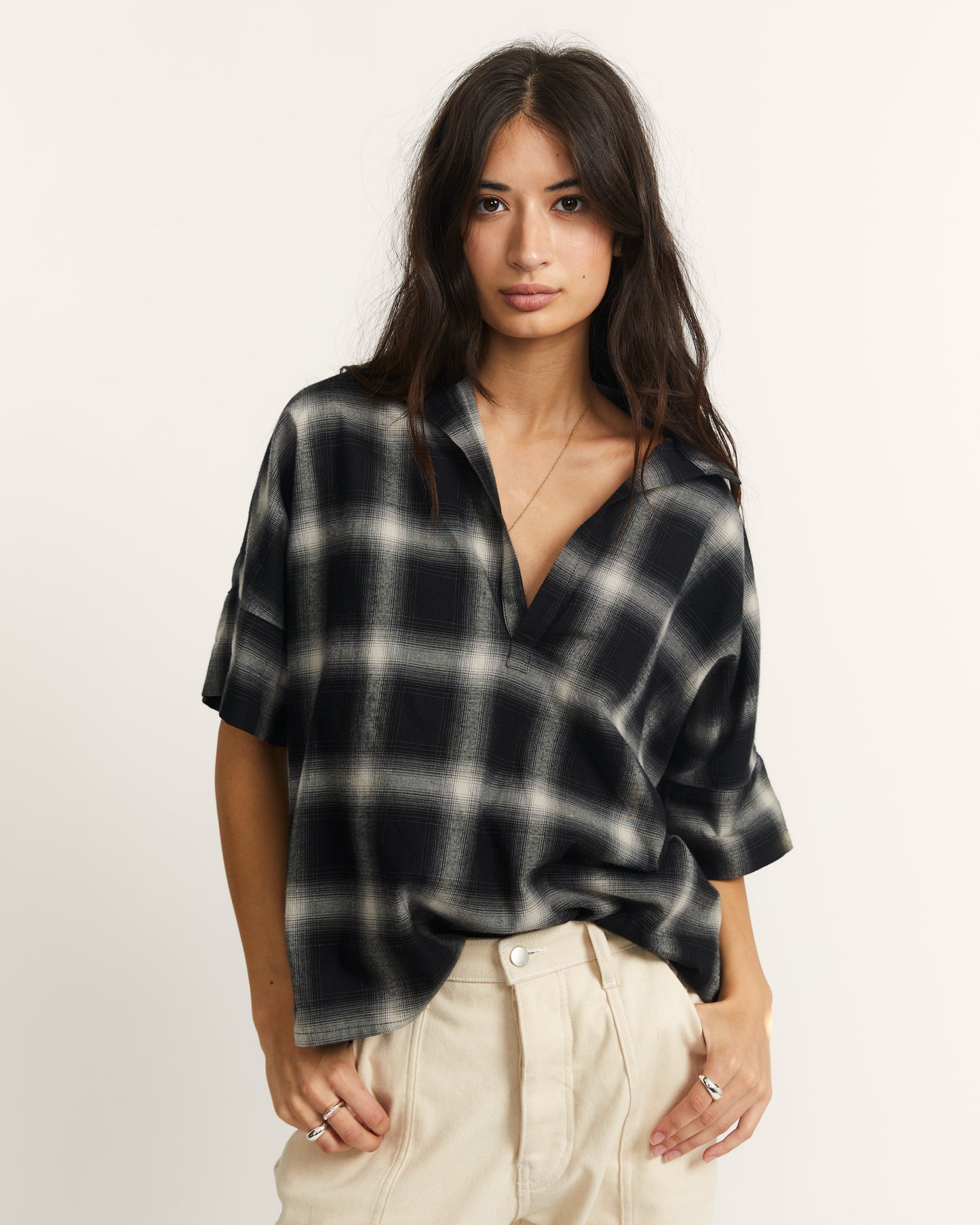 Mugho Top - Shadow Check - Drape Flannel