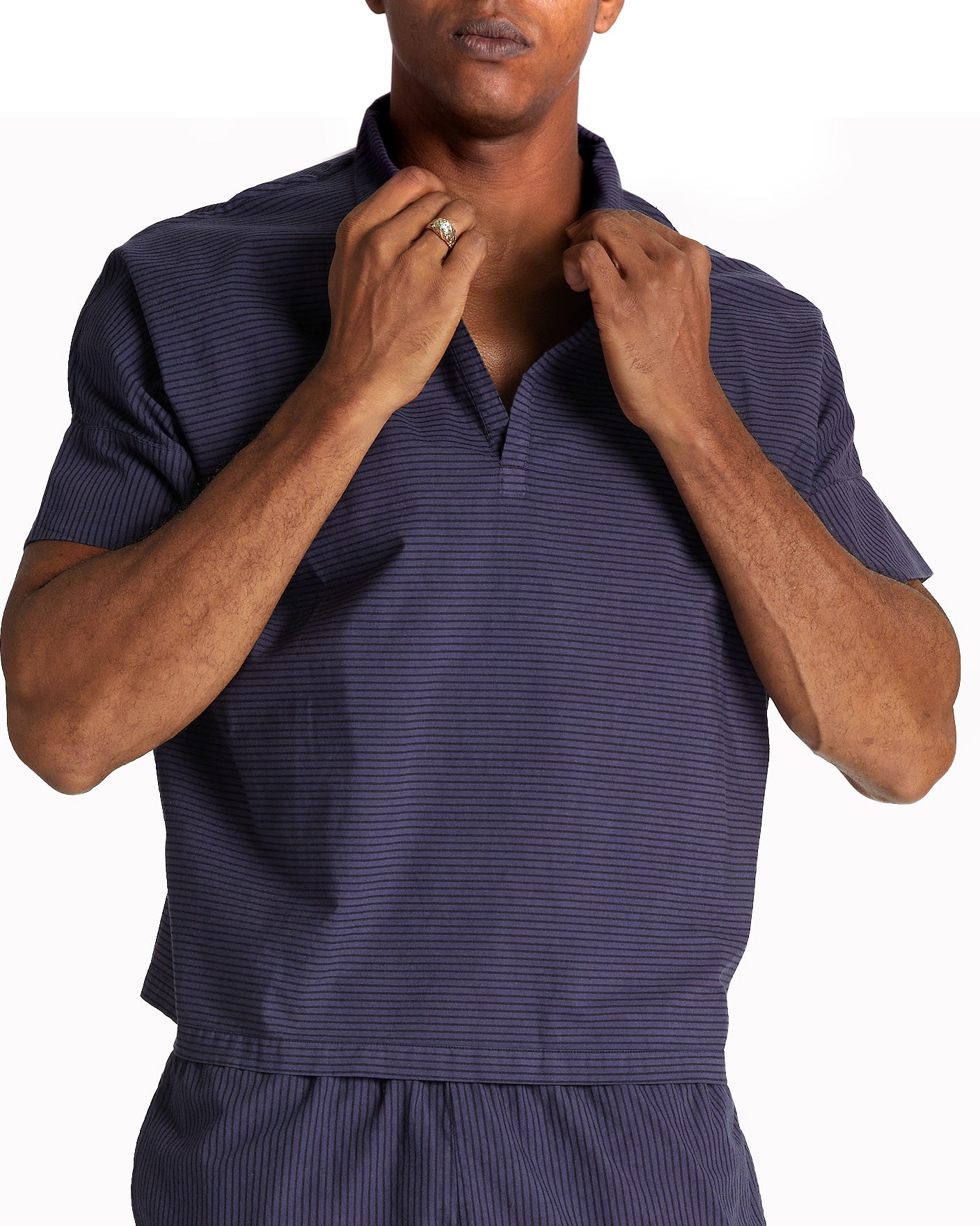Mugho Top - Midnight - Pencil Stripe