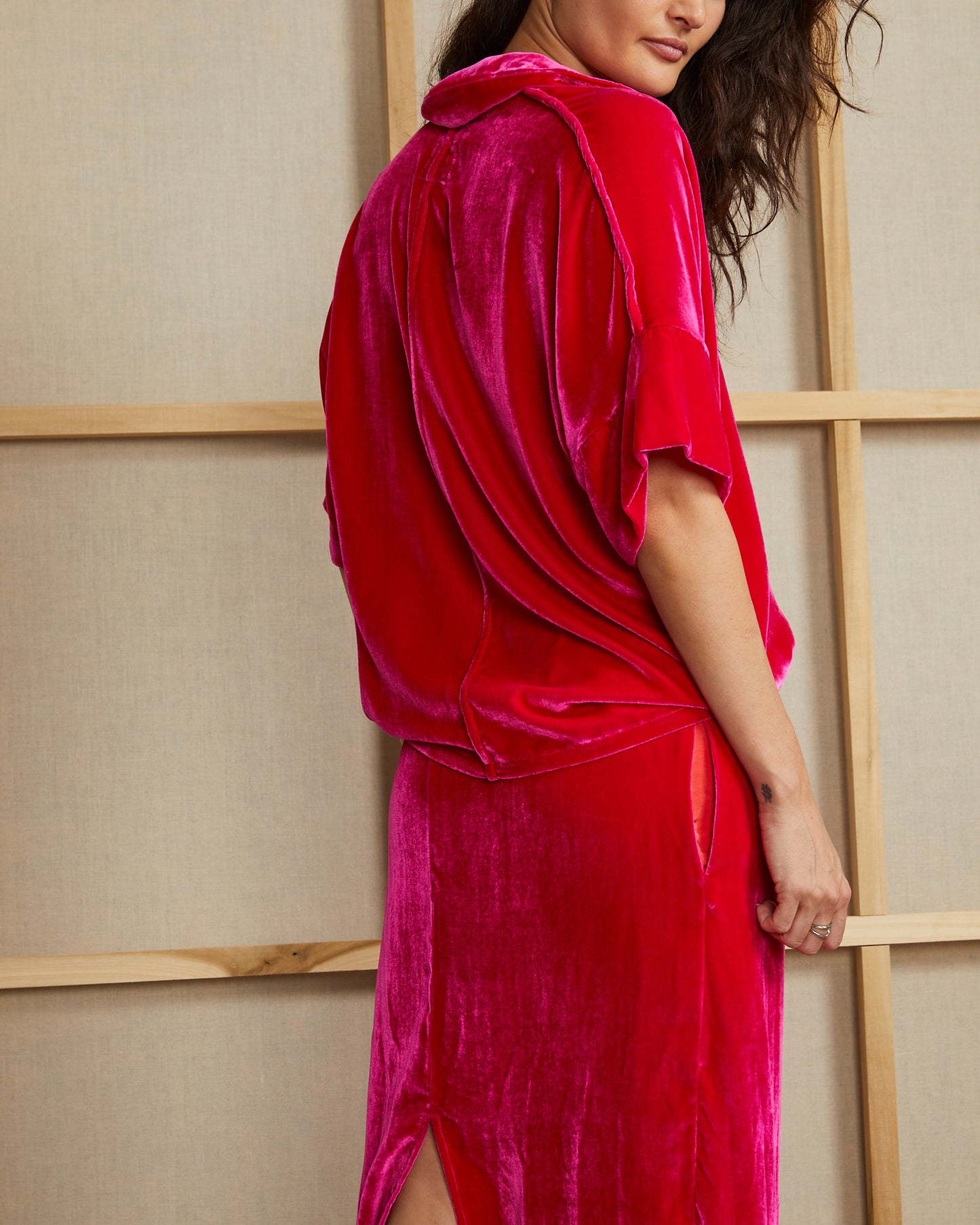 Glenn Skirt - Fuchsia - Velvet