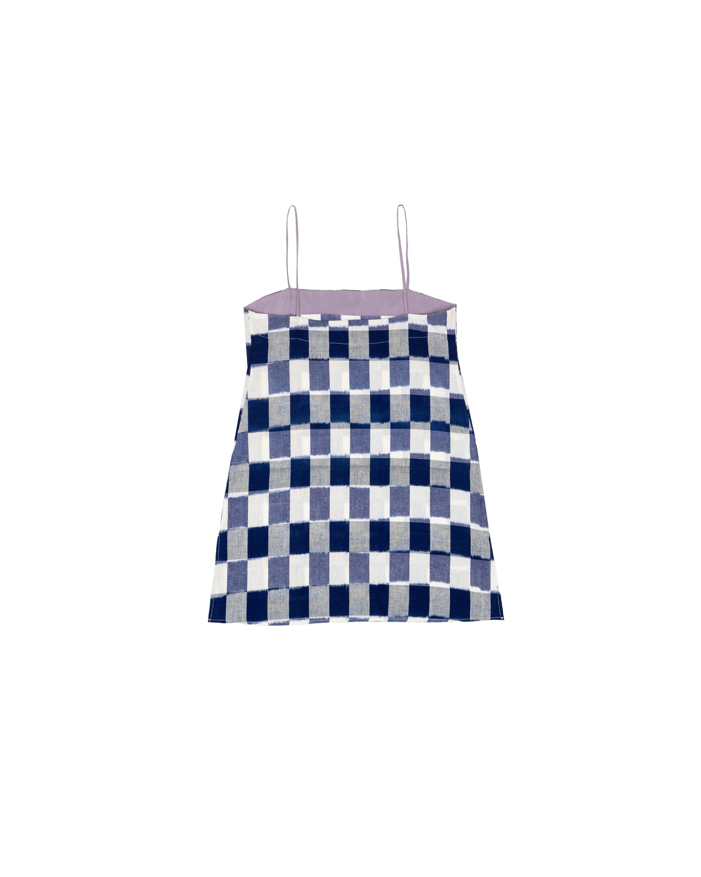 Neri Slip Dress - Lapis - Ikat Check