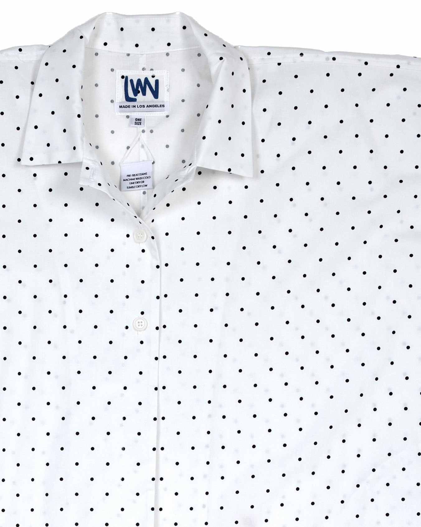 Nou Dress - White - Dotty Stretch Poplin