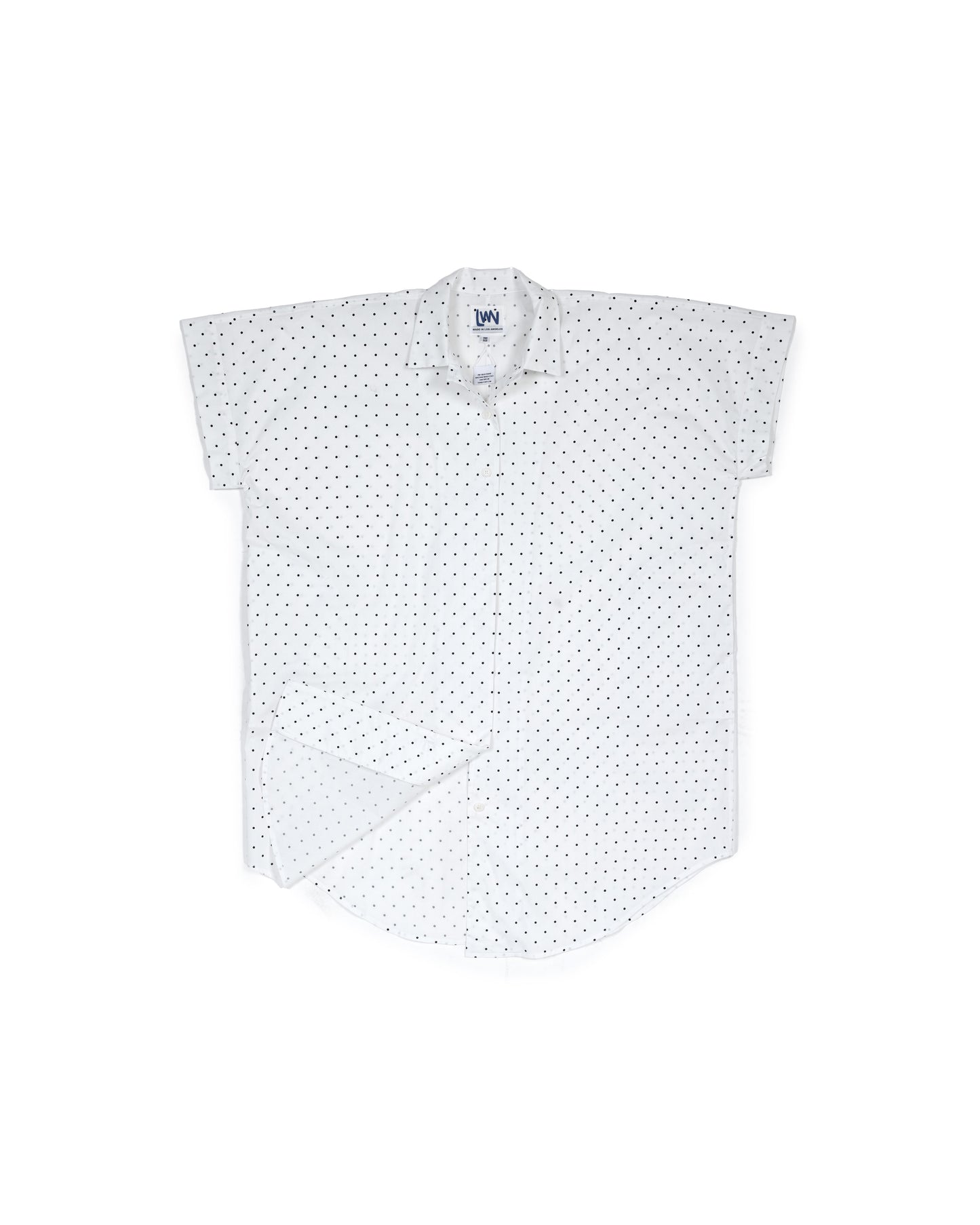Nou Dress - White - Dotty Stretch Poplin