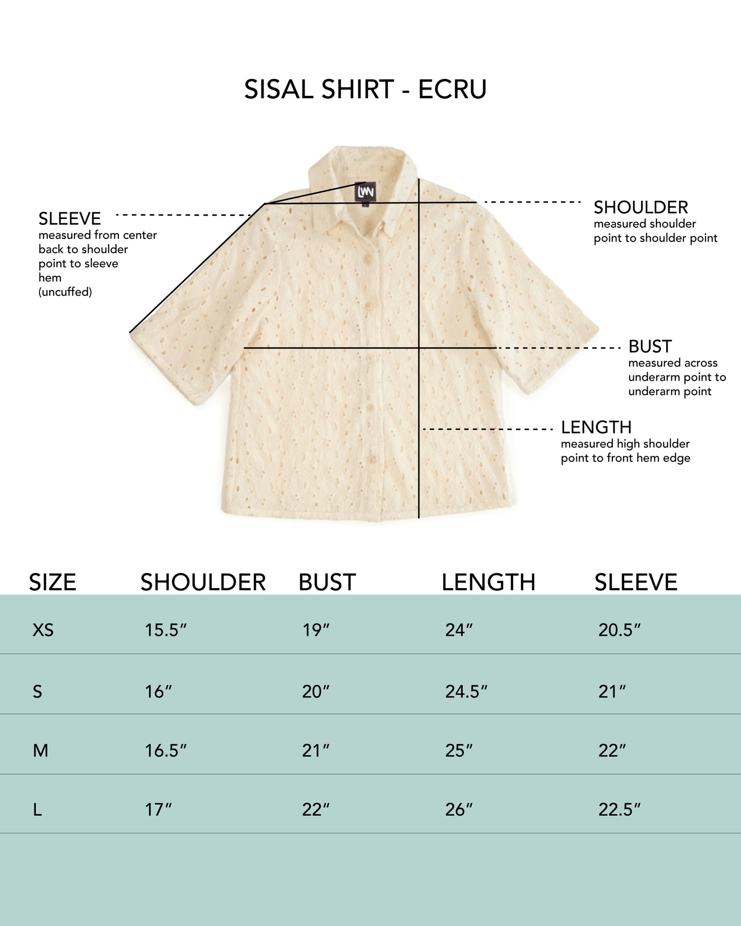 Sisal Shirt - Ecru - Flower Broidery
