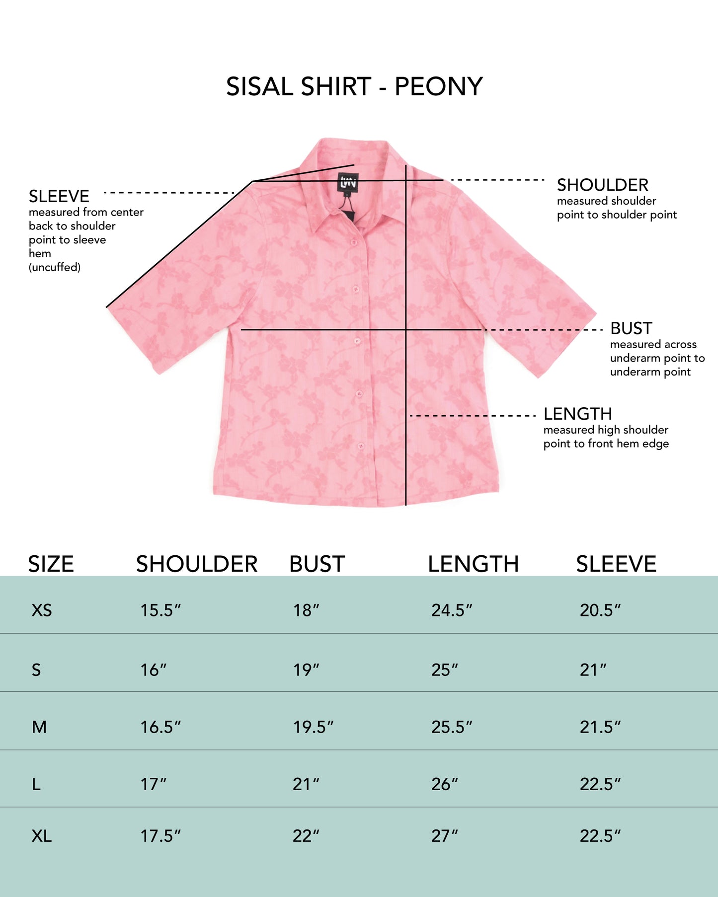 Sisal Shirt - Peony - Floral Jacquard
