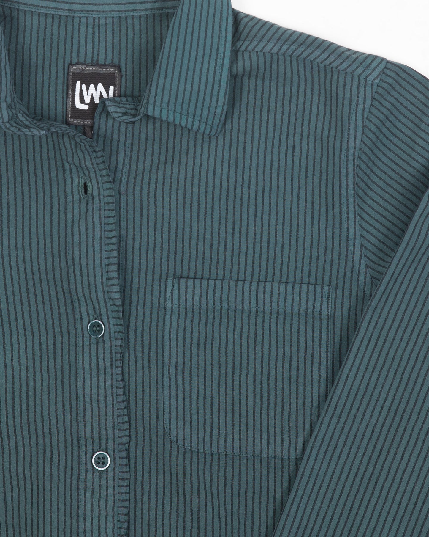 Sami Shirt - Dark Teal - Pencil Stripe