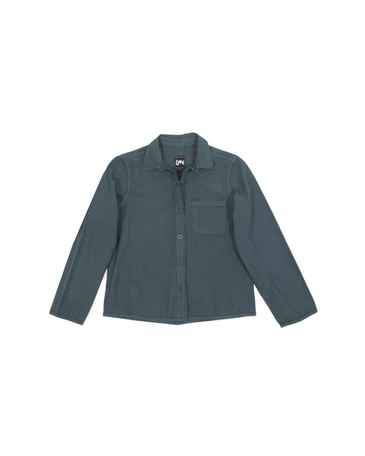 Sami Shirt - Dark Teal - Pencil Stripe