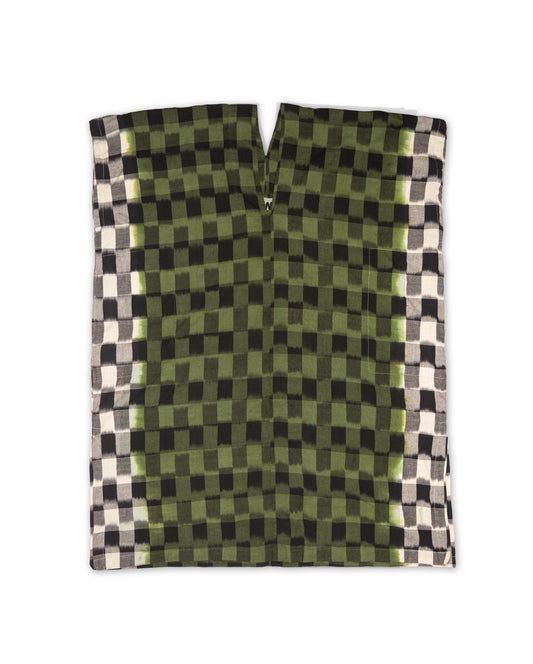 Sello Caftan - Chive Dip Dye - Ikat Check