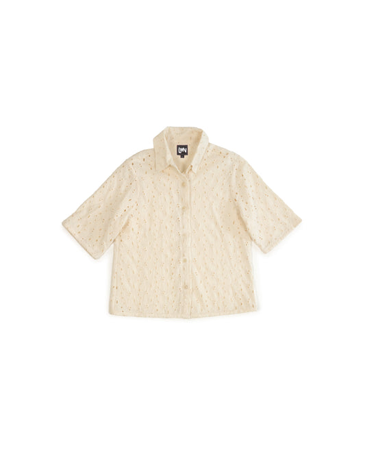 Sisal Shirt - Ecru - Flower Broidery