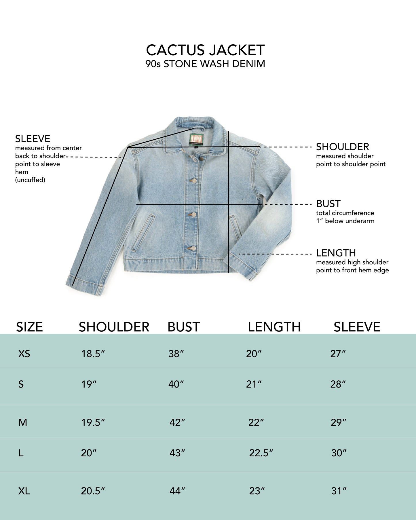 Cactus Jacket - 90s Stonewash - Rigid Denim