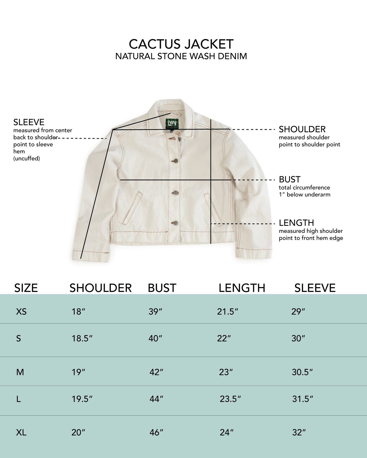 Cactus Jacket - Natural Stonewash - Rigid Denim