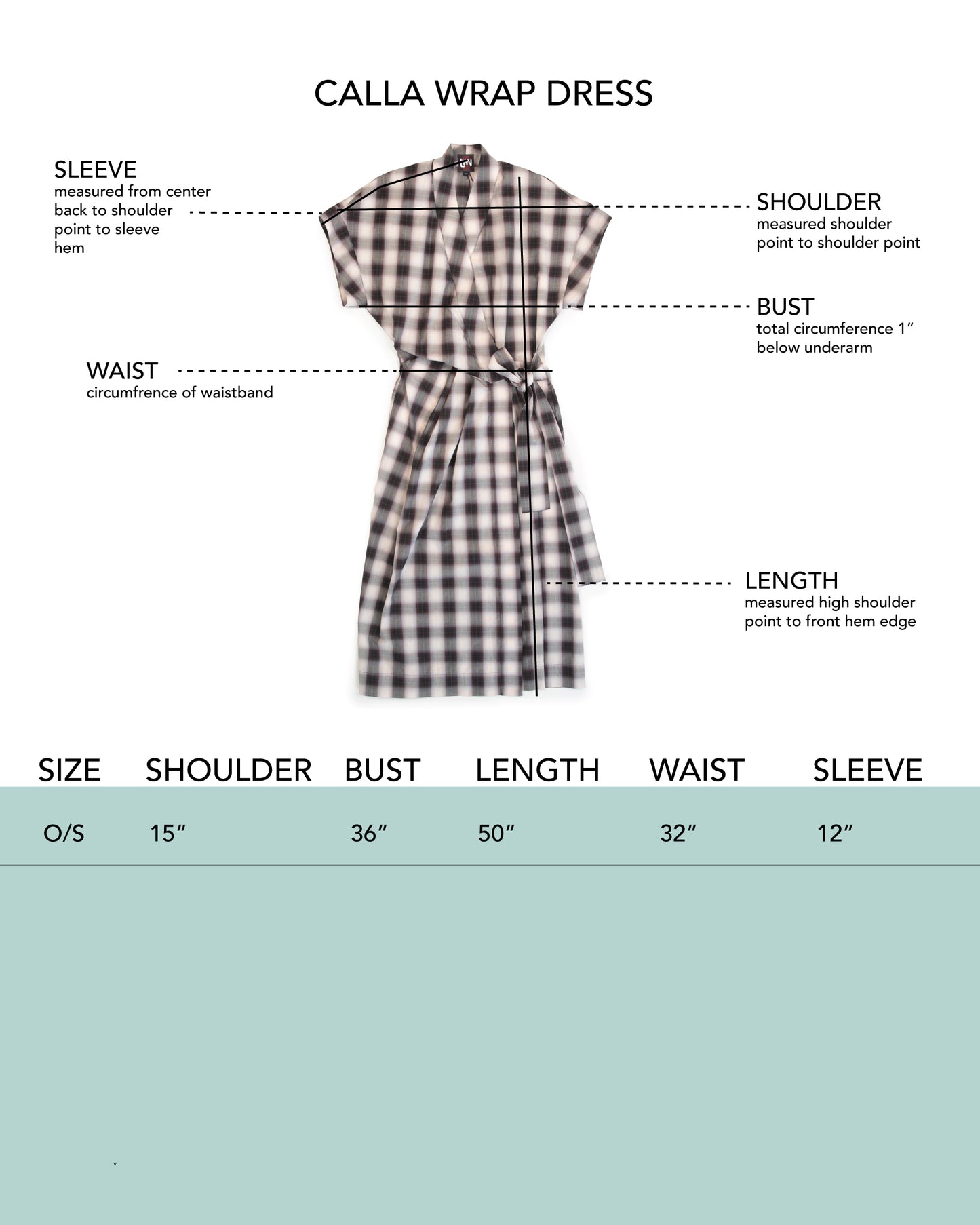Calla Wrap Dress - Java - Shadow Check Poplin