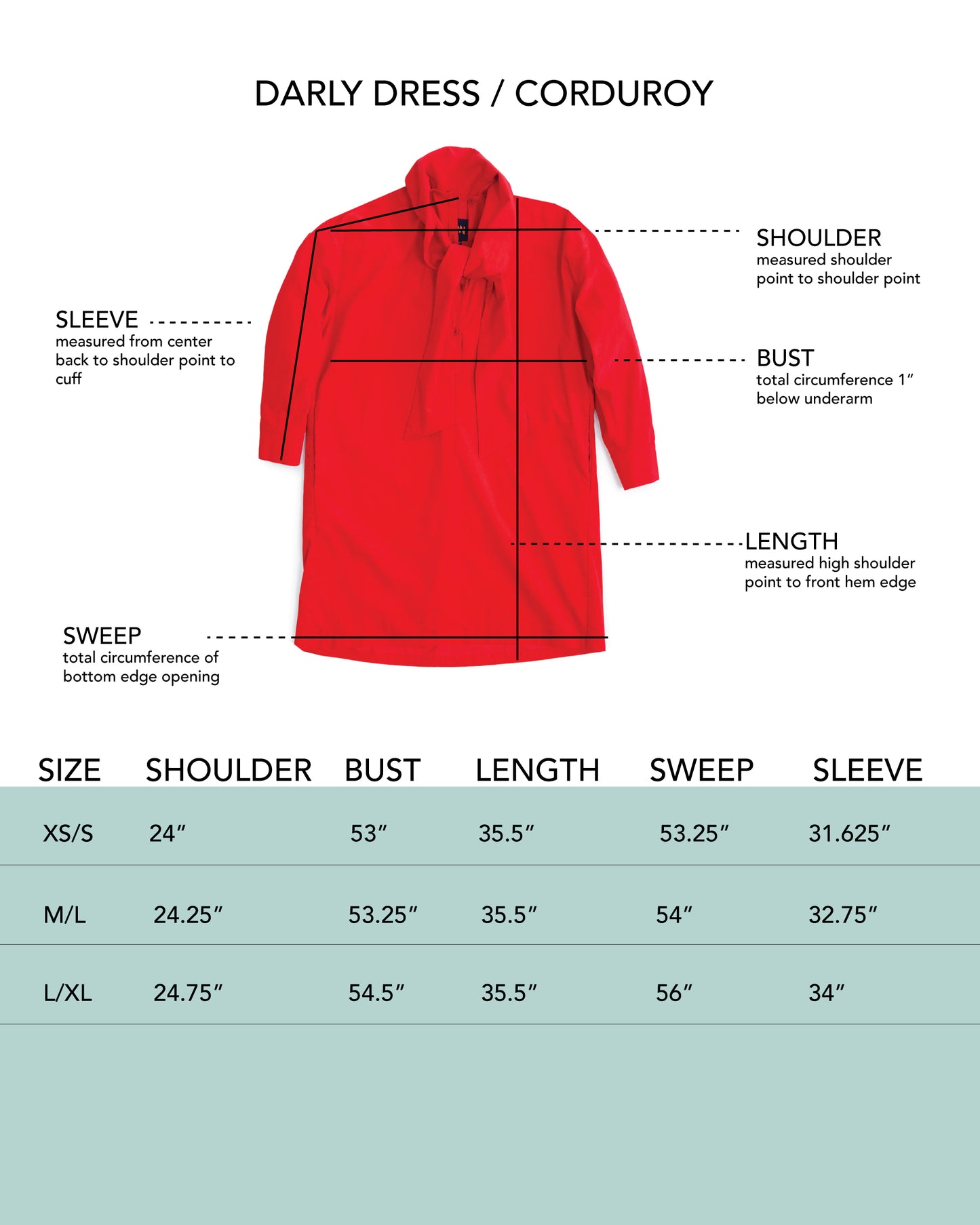 Darly Dress - Scarlet - Pinwale Corduroy