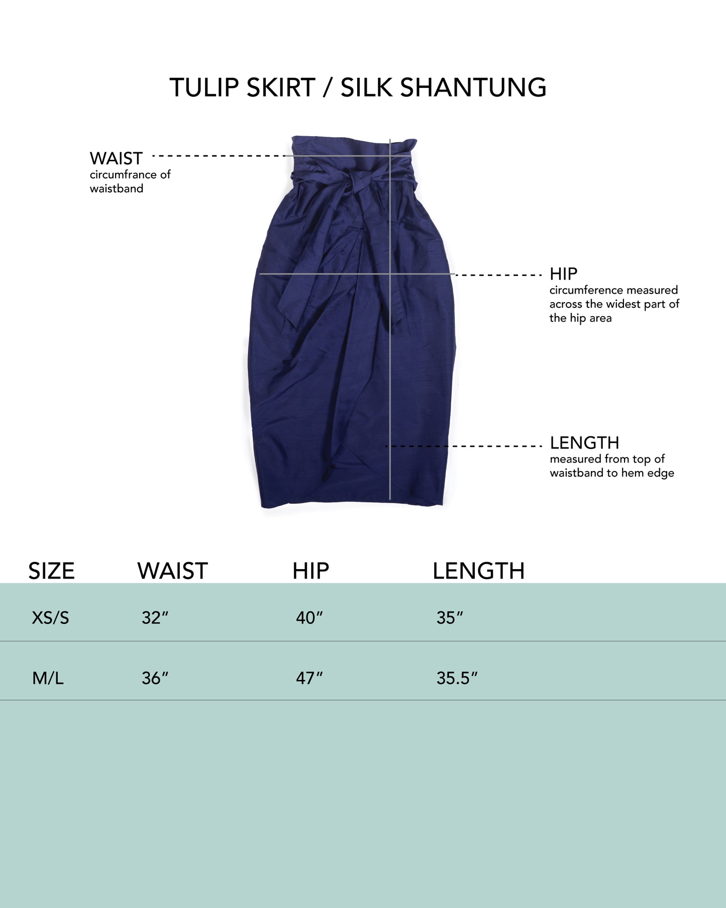 Tulip Skirt - Sapphire - Silk