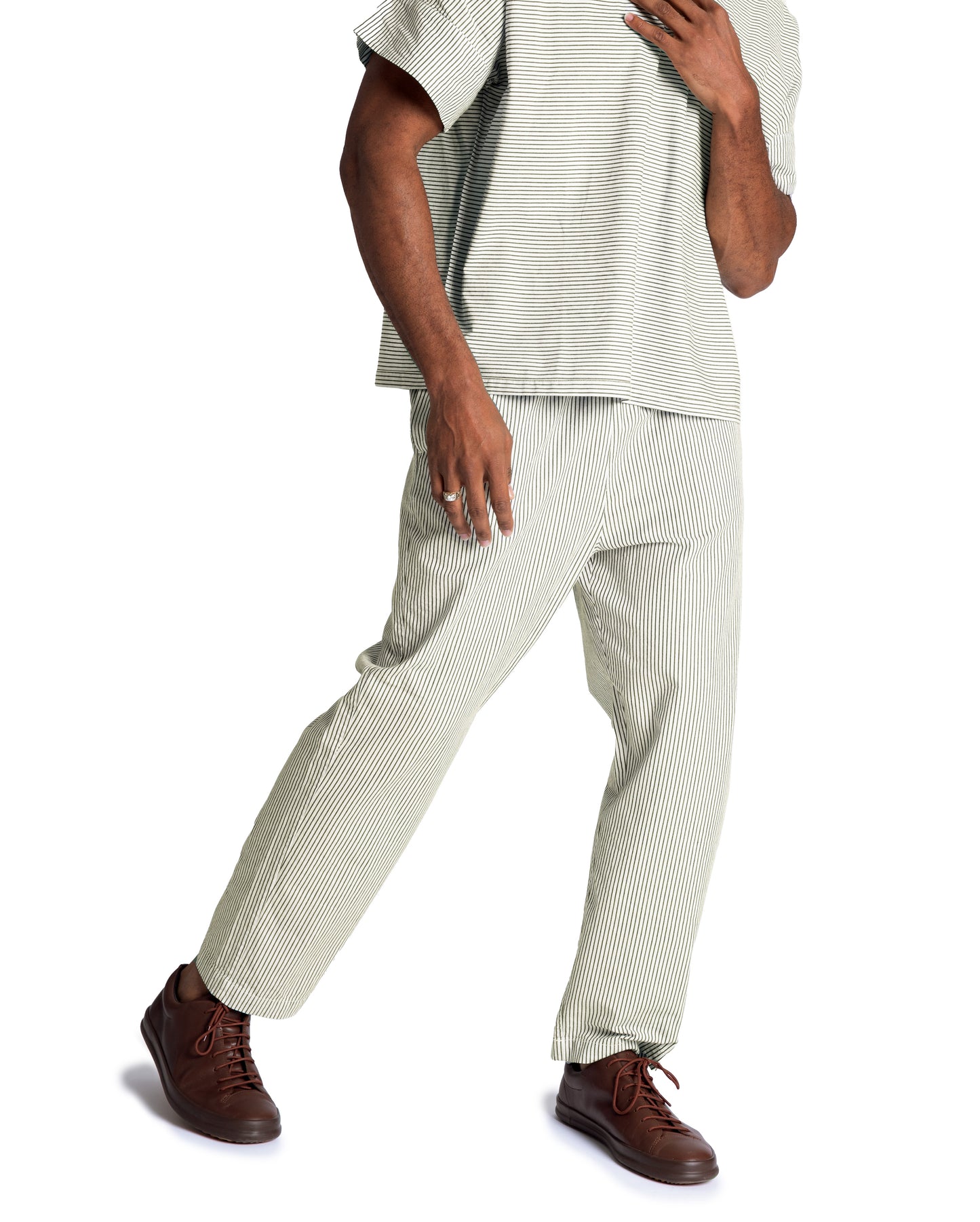 Strausii Pant - Natural - Pencil Stripe