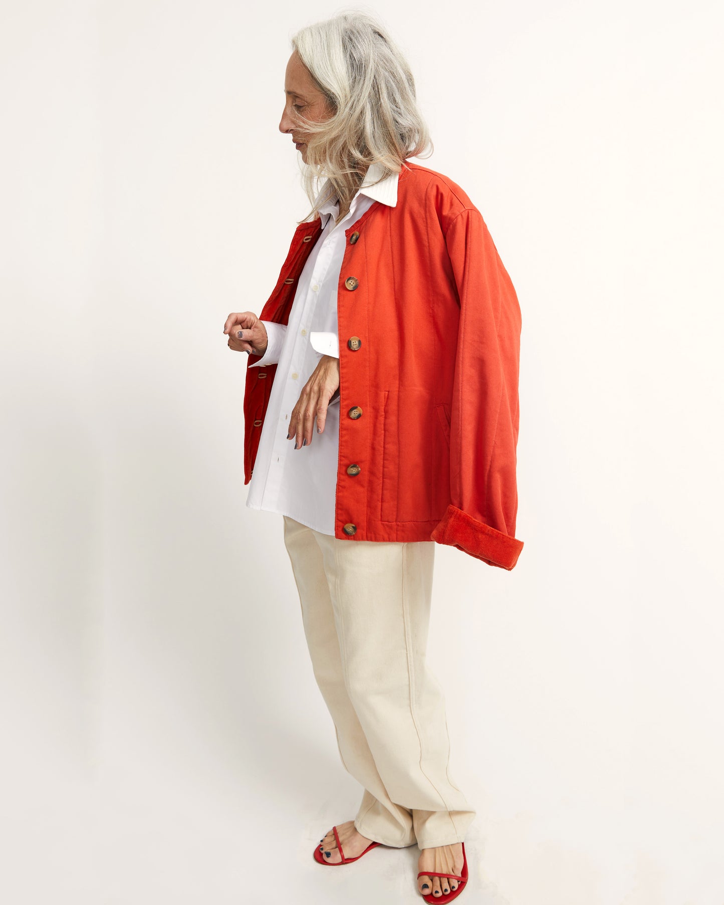 Tula Jacket - Old Red - Cotton Velvet Terry