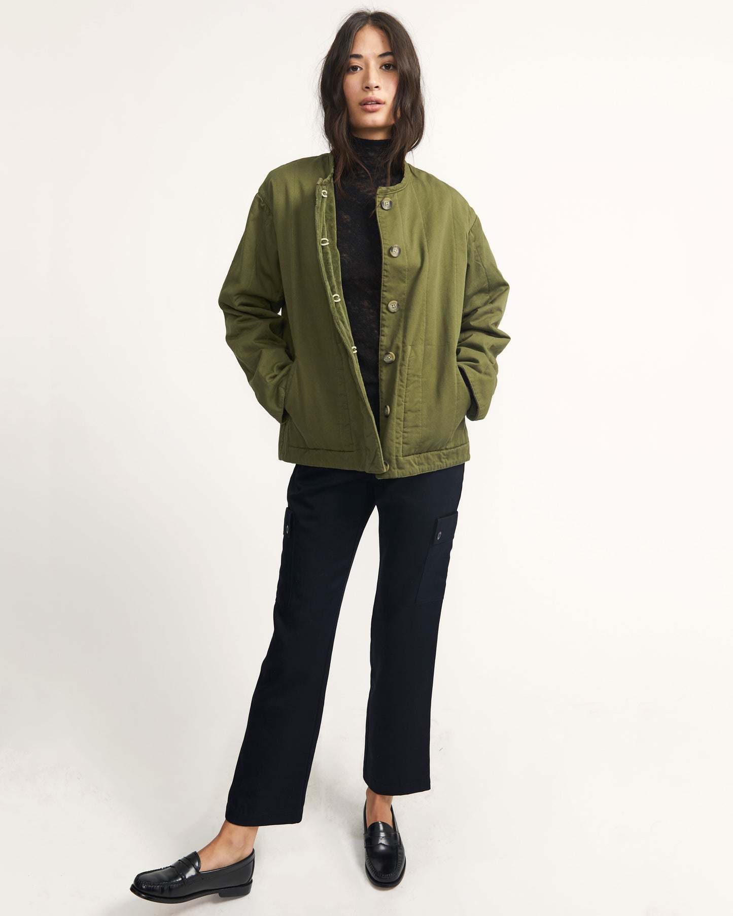 Tula Jacket - Olive - Cotton Velvet Terry