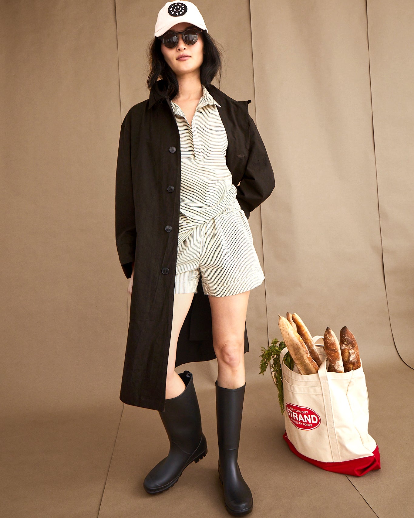 Tyfa Coat - Soft Black - Coated Cotton