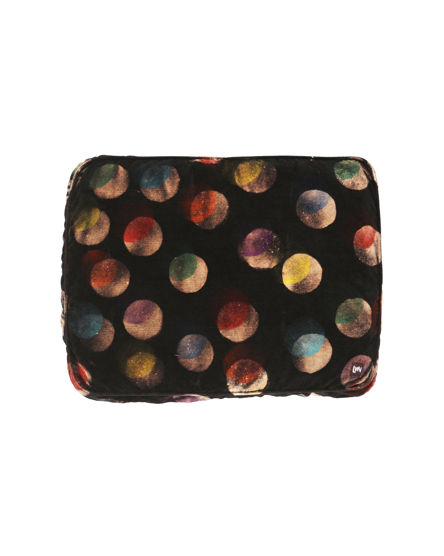 Nima Cushion - Black Spray Dot - Velvet Terry