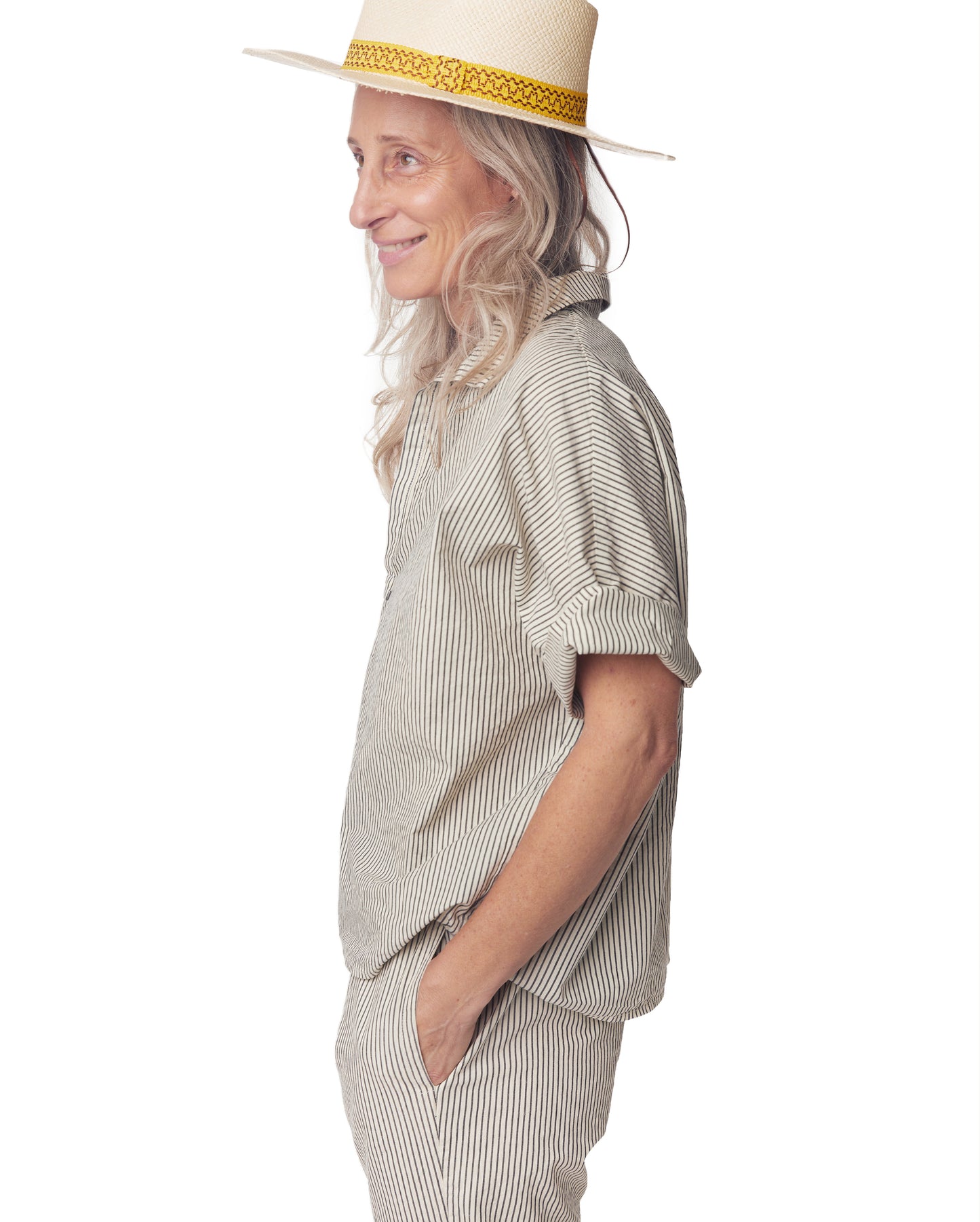 Mugho Top - Natural - Vertical Stripe