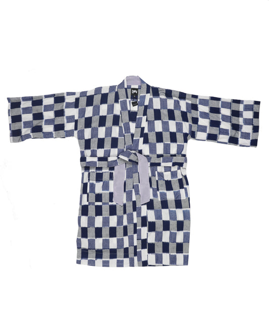Neri Robe - Lapis - Ikat Check