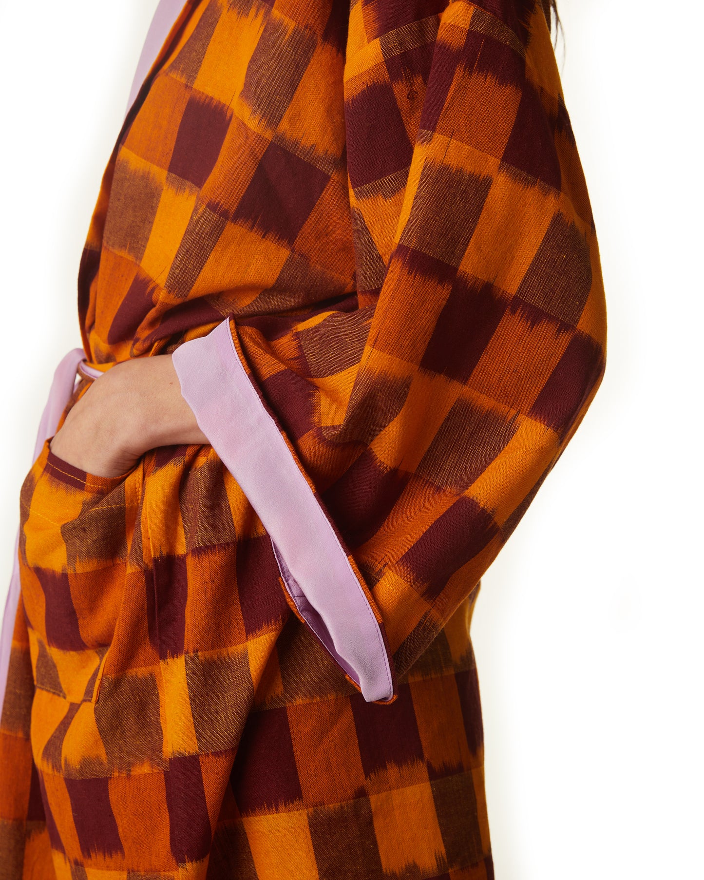 Neri Robe - Marigold - Ikat Check