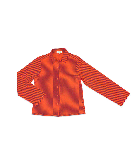 Sami Shirt - Tomato - Pencil Stripe
