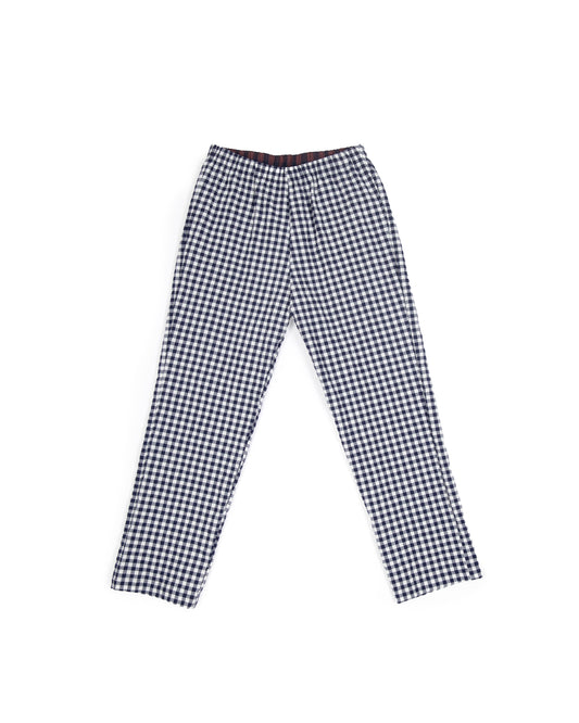 Strausii Pant - Navy - Gingham Seersucker