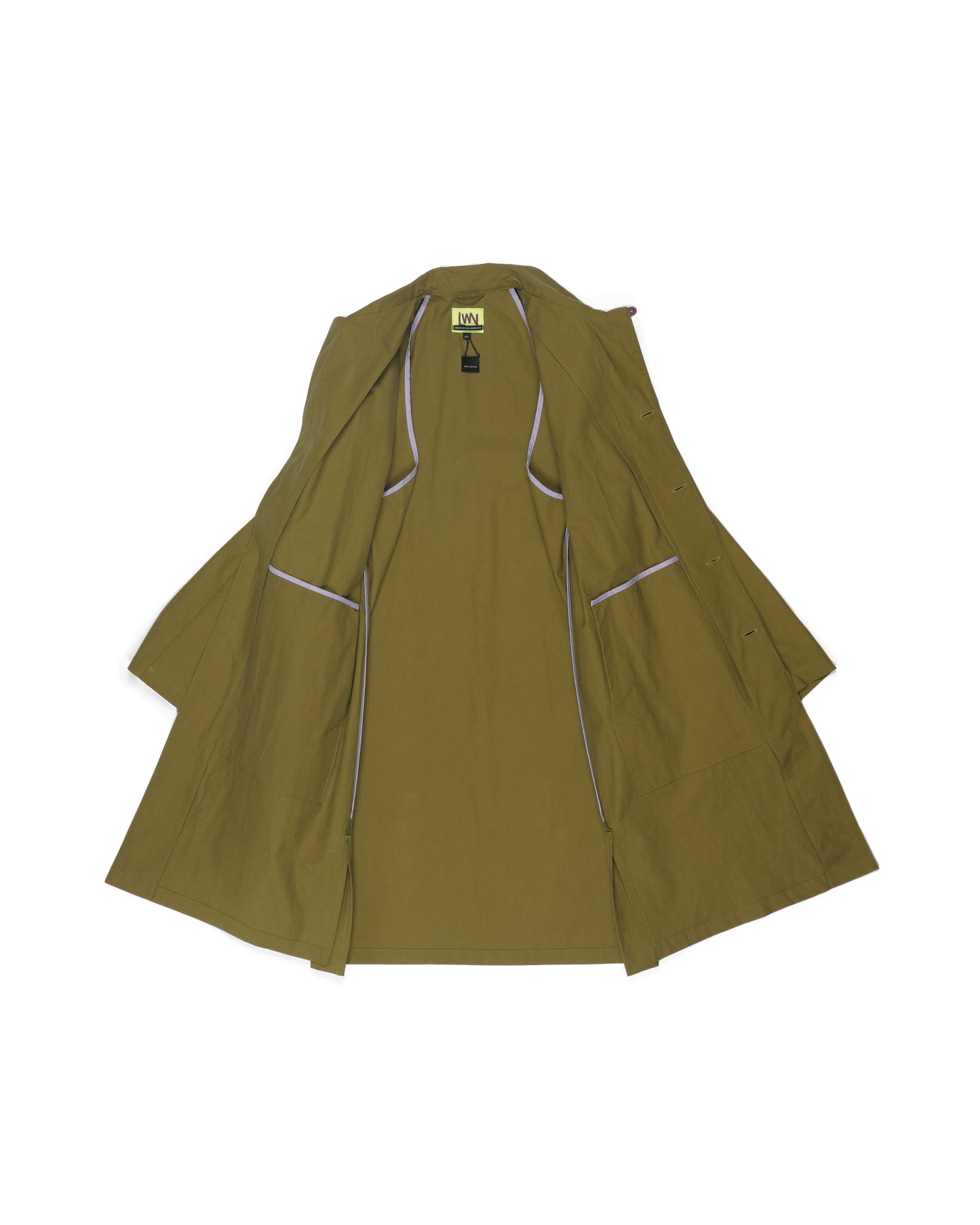 Tyfa Coat - Pea - Coated Cotton