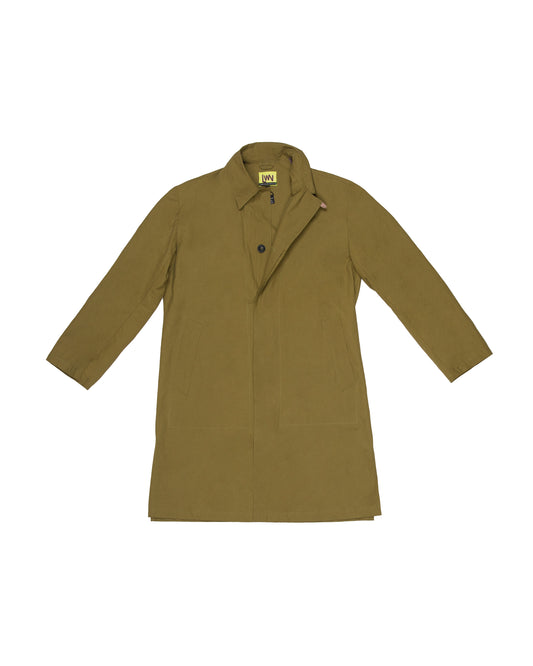Tyfa Coat - Pea - Coated Cotton