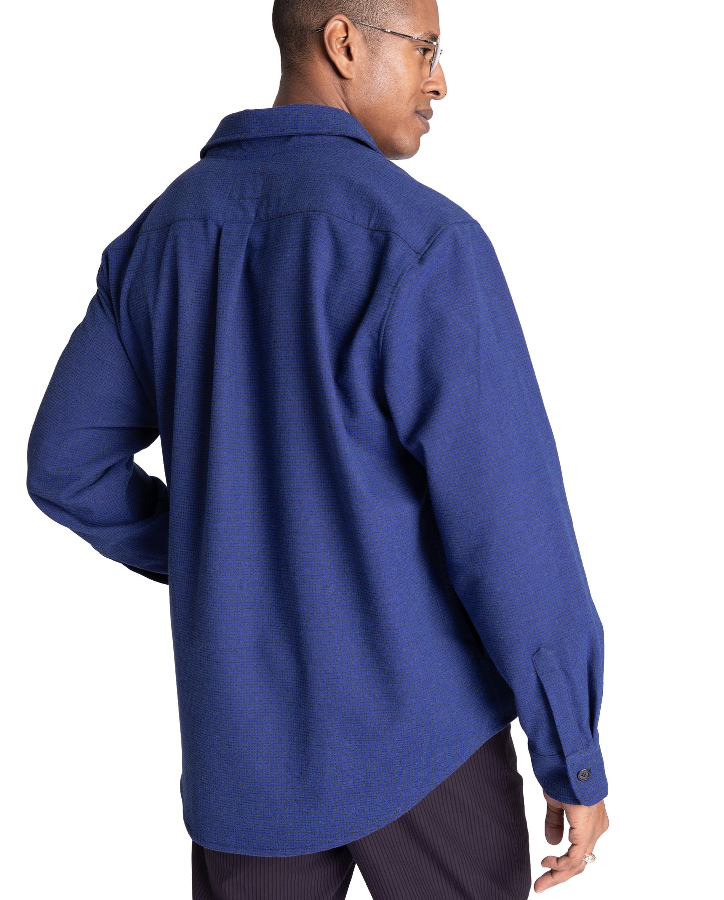 Brug Shirt - Electric Blue - Wool Micro Check