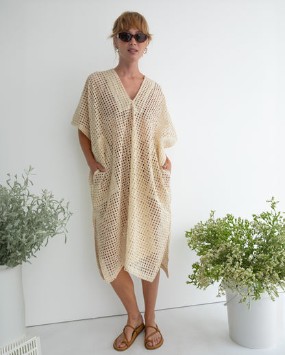 Sello Caftan - Ecru - Broidery Grid Cotton
