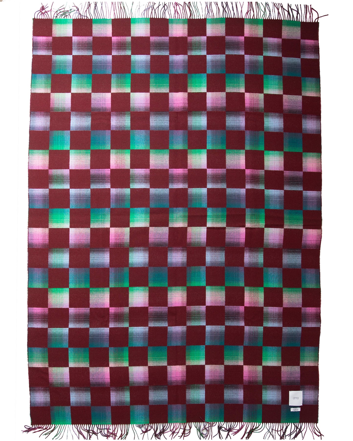 Ama Throw- Cherry - Check Wool