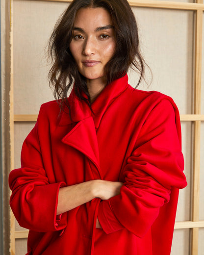 Sequoia Coat - Scarlet -Wool Cashmere
