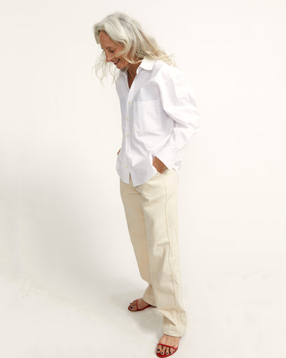 Ash Shirt - Soft White Pleat - Poplin