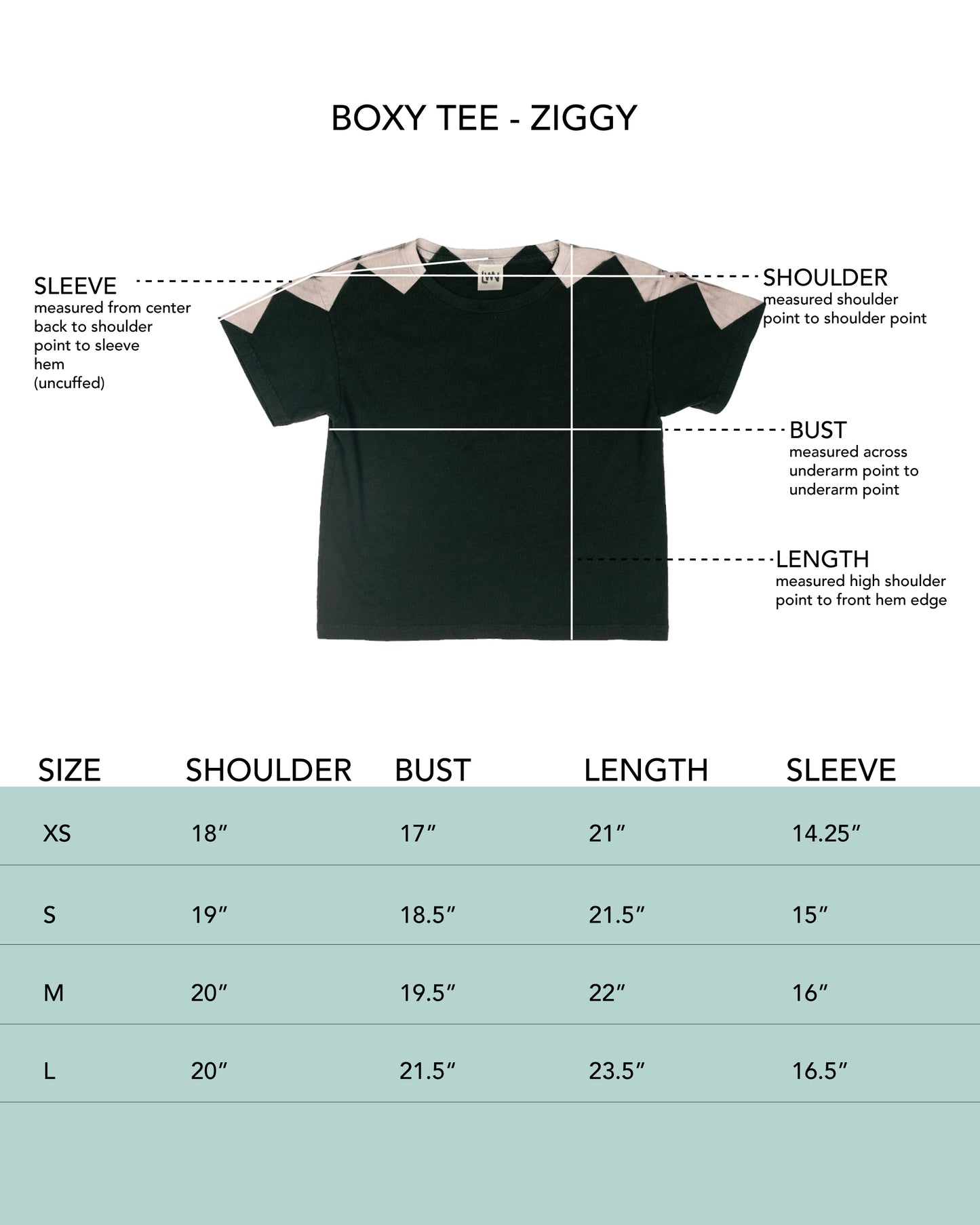 Boxy Tee - Black Ziggy - Short Sleeve Tee