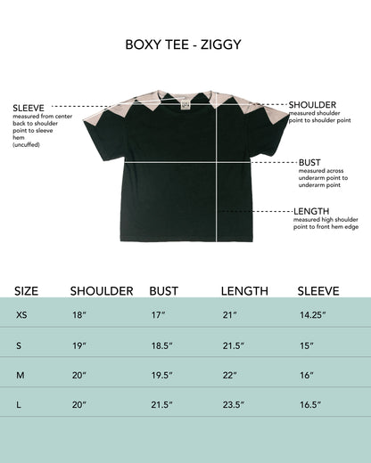 Boxy Tee - Black Ziggy - Short Sleeve Tee