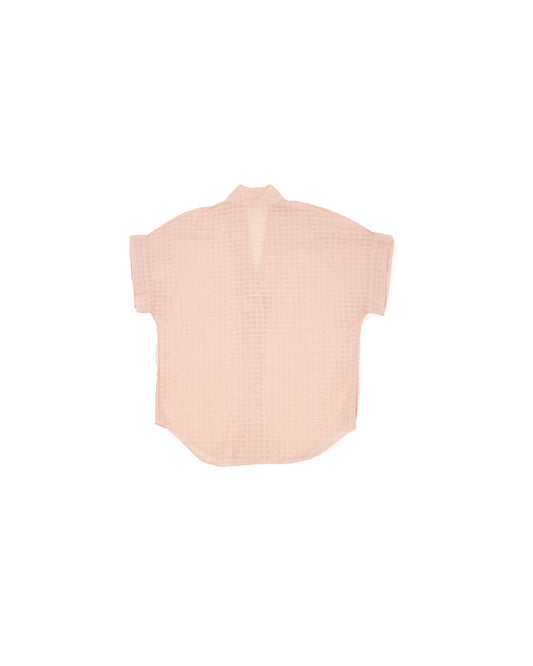 Calla Top - Carnation - Grid Voile