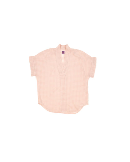 Calla Top - Carnation - Grid Voile