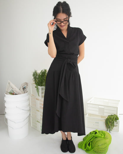 Calla Top - Black - Dobby
