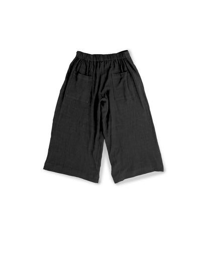 Calla Crop Pant - Black - Drapey Linen