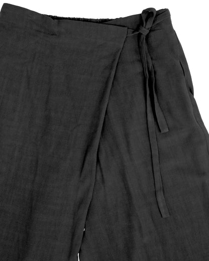 Calla Crop Pant - Black - Drapey Linen
