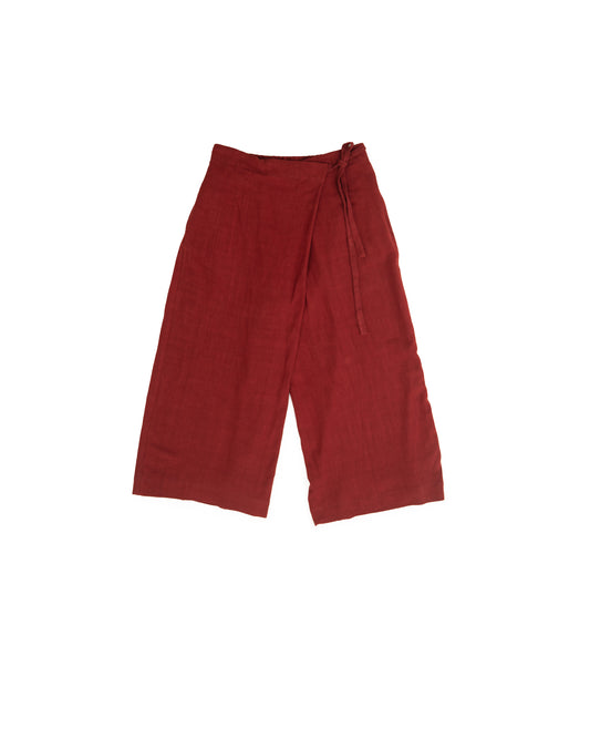 Calla Crop Pant - Sumac - Drapey Linen